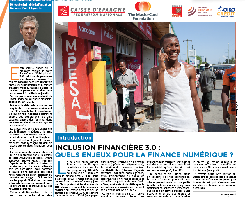 Lancement du Baromètre de la Microfinance 2015