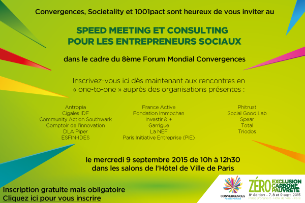 Session speed-meeting et consulting pour les entrepreneurs sociaux