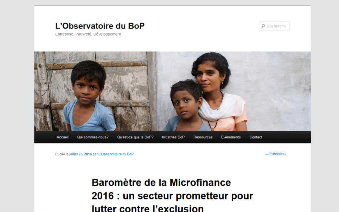 Baromètre de la Microfinance 2016 : un secteur prometteur pour lutter contre l’exclusion