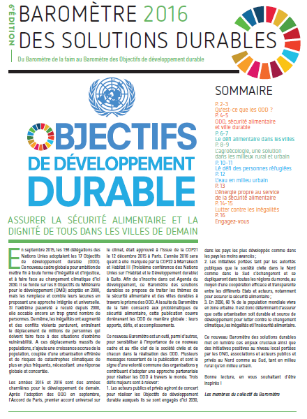 Baromètre des Solutions Durables 2016 Assurer la sécurité alimentaire et la dignité de tous  dans les villes de demain