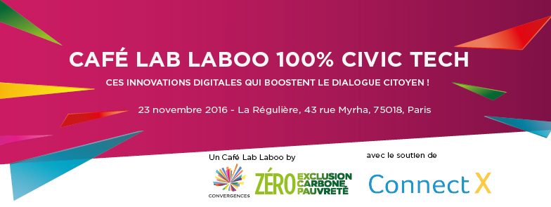 Rendez-vous le 23 novembre pour le Café Lab Laboo 100% Civic Tech